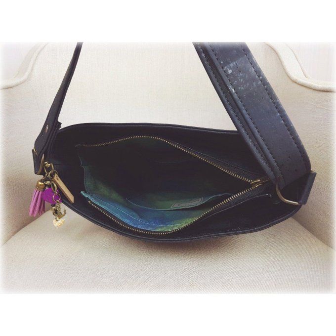 LAURA en liège- noir rose