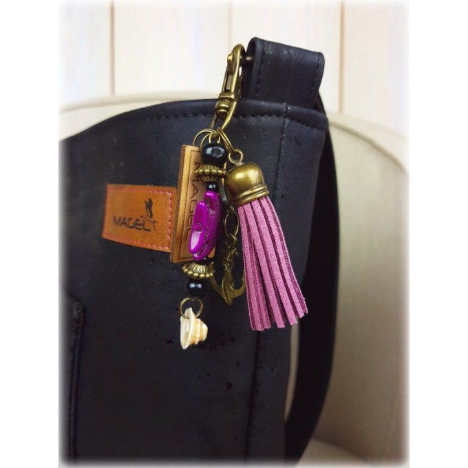 LAURA en liège- noir rose